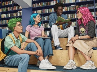 Illustration of Teens Online Book Club