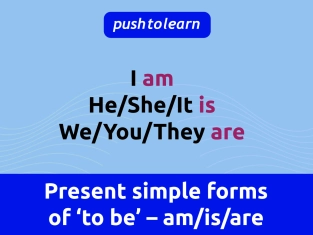 Illustration of Present Simple Forms of "To Be" – Am / Is / Are