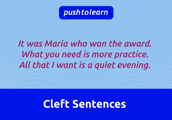 Illustration of Cleft Sentences