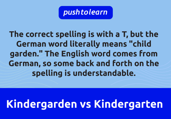 Illustration of Kindergarden vs Kindergarten