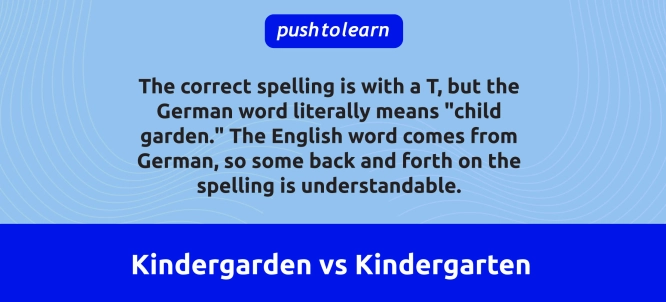 Illustration of Kindergarden vs Kindergarten