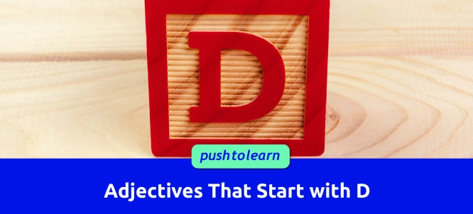 Illustration of Adjectives That Start with D