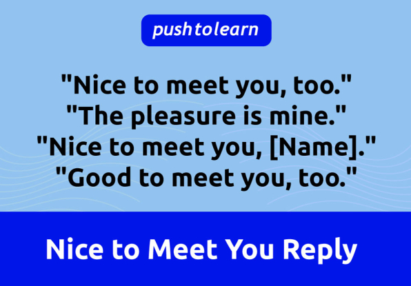 Illustration of Nice to Meet You Reply