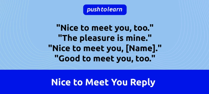 Illustration of Nice to Meet You Reply