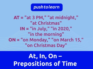 Illustration of At, In, On – Prepositions of Time