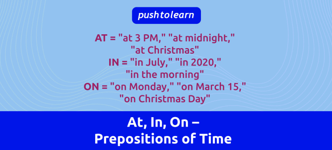 Illustration of At, In, On – Prepositions of Time